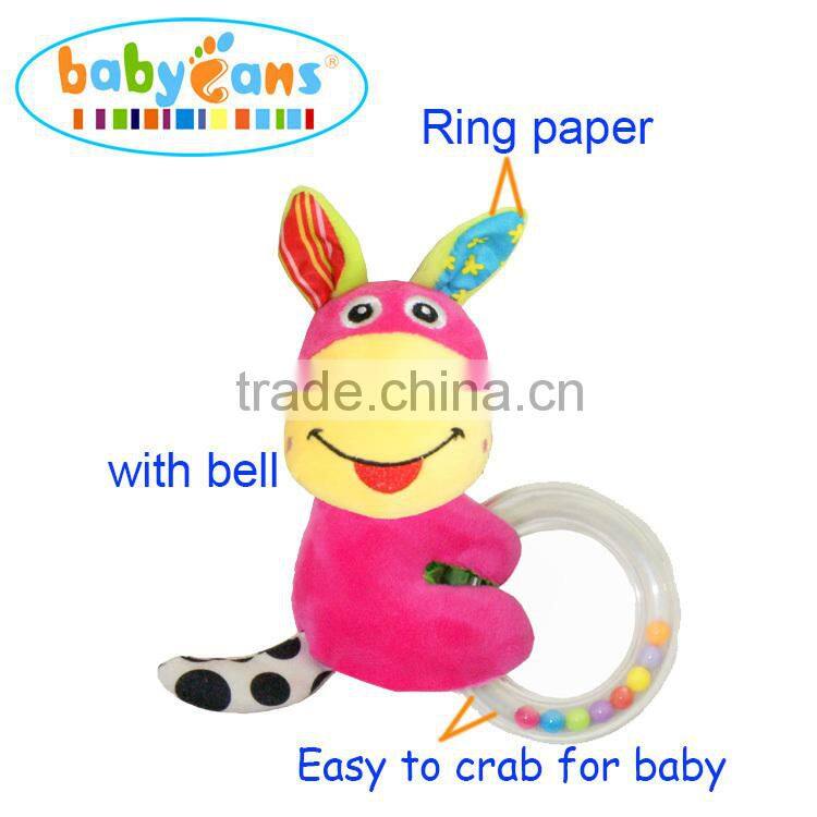Babyfans 2015 hot sell baby toy new style baby rattle toy best made stuffed animal BB sticks