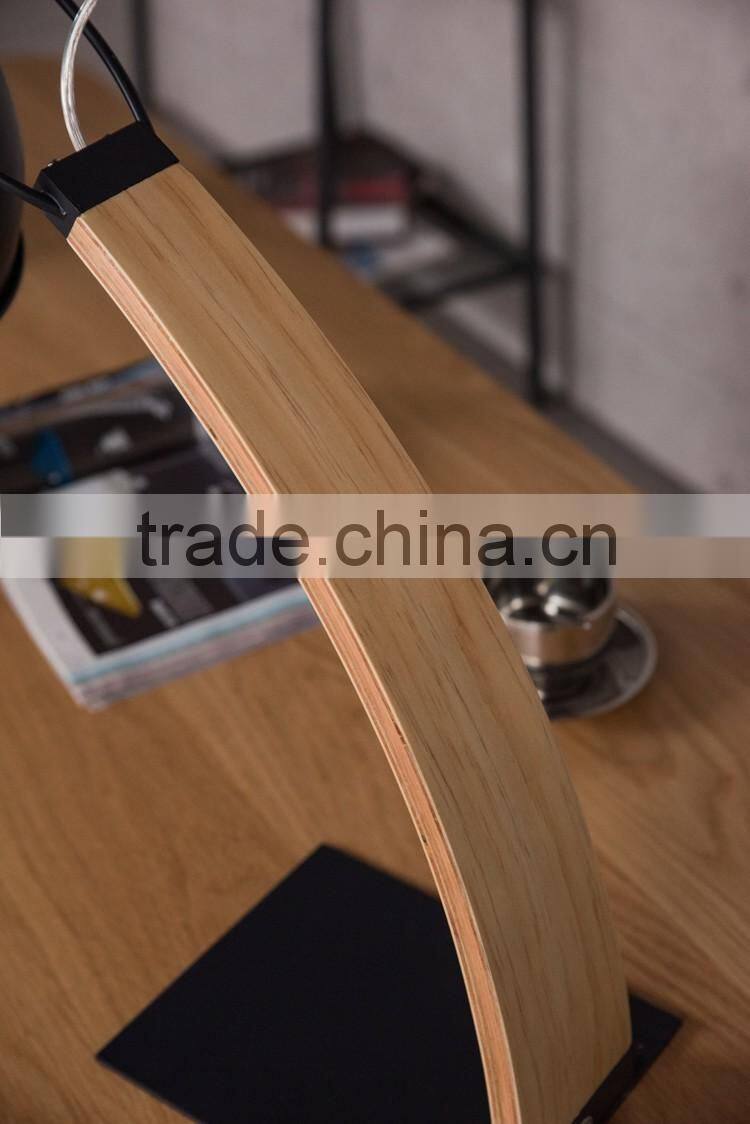 Desk lamp wood table lamp Iron lampshade for reading