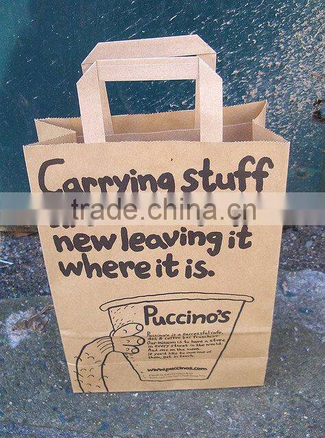 Flat handle paper bag