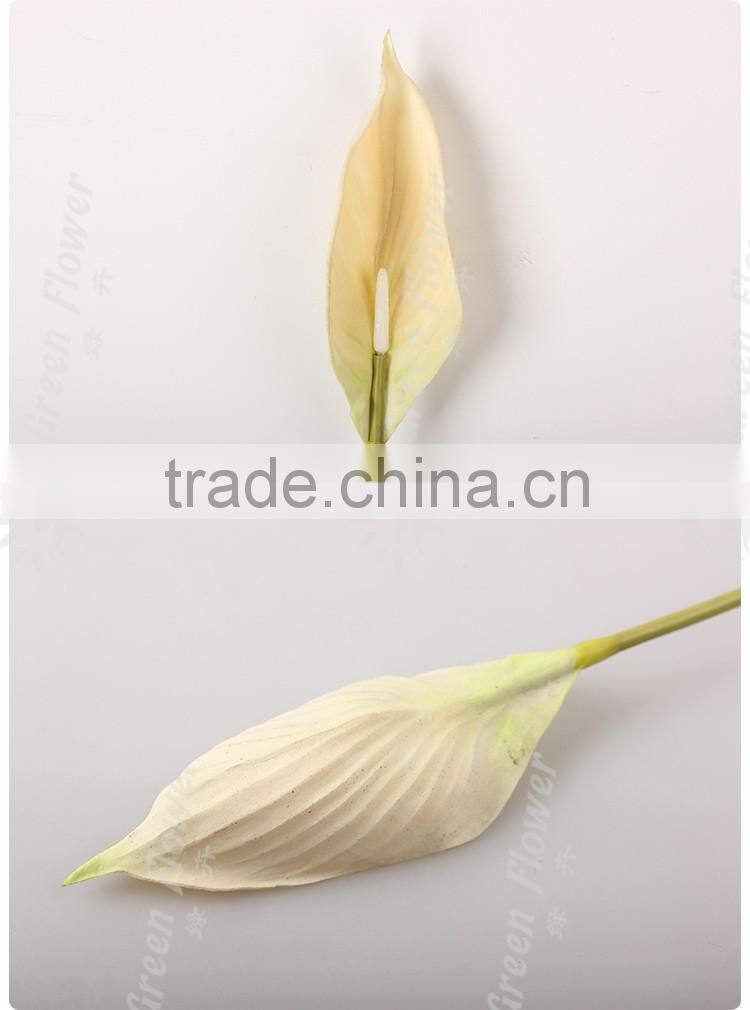 Greenflower 2016 Wholesale Real Touch Latex PU Spathiphyllum China Artificial Flowers Rose for wedding decoration