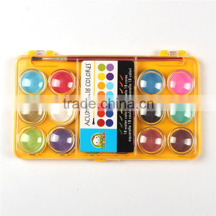 Wholesale Best Quality Cheap 12Colors Dry Water color Paint Set With Brush