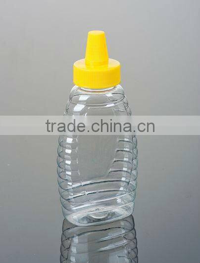 PET jar with needle nose lid 500ml honey Plastic bottle