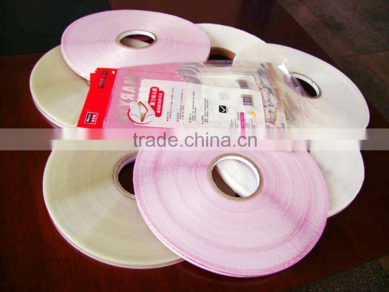 plastic self adhesive tape resealable reclose nastro 9mm , 12mm , 15mm , 17mm
