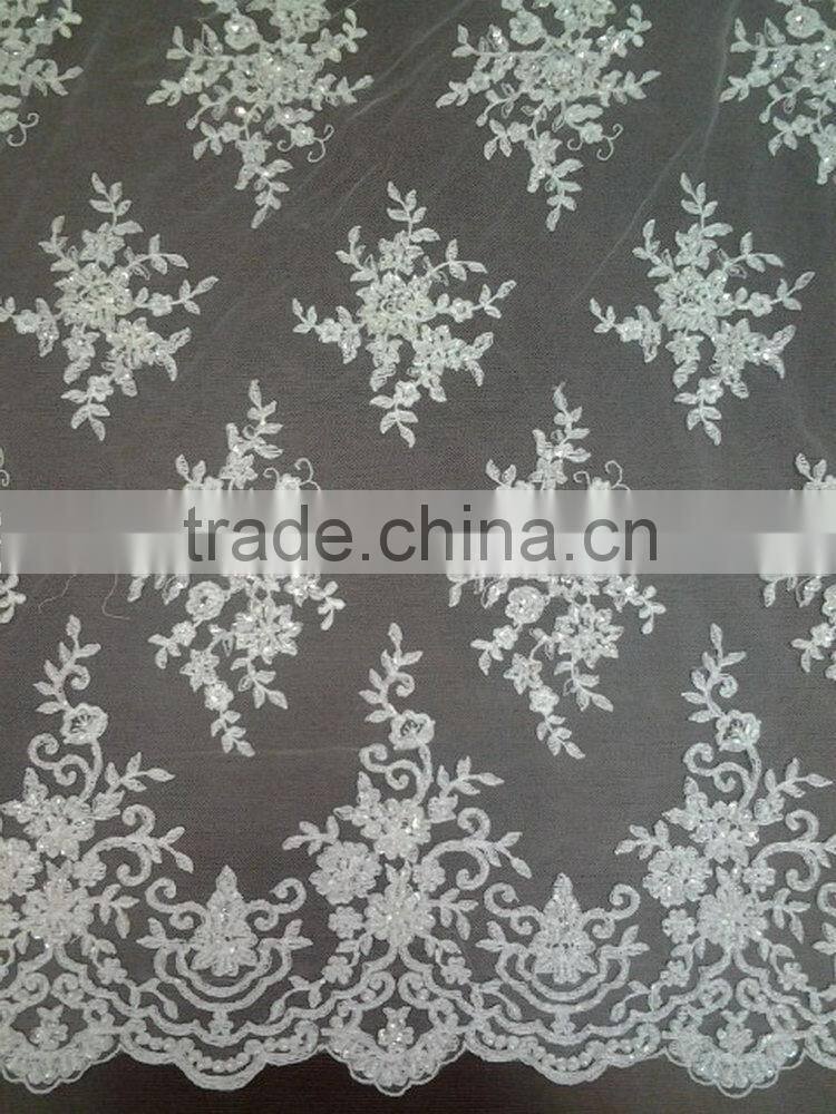 Low price promotional net cord lace fabric