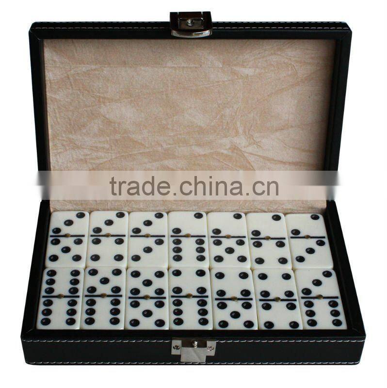 Leather Double Six Domino Game Set