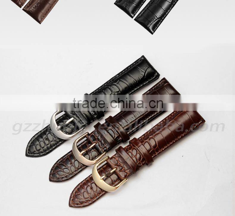 20mm high quality genuine leather Watch strap with stainless steel buckle Wholesale 3PCS
