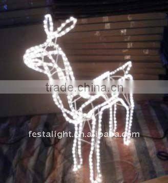train christmas rope light Fancy LED magic colour christmas lights for outdoor project/LED 3D motif christmas deer snowman