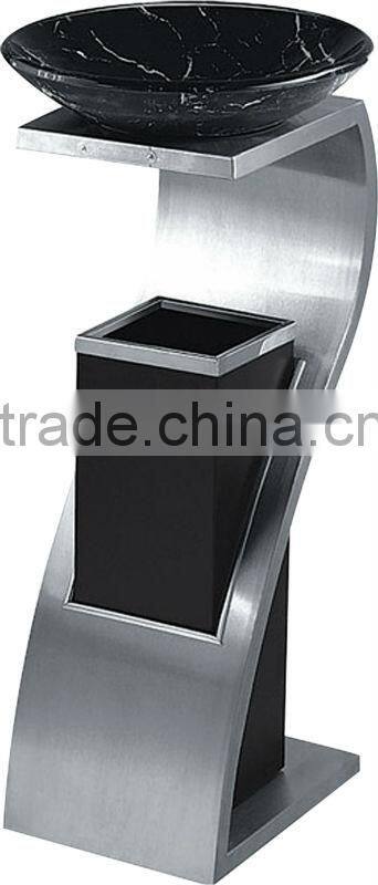 Indoor ground public dustbin with marble ash barrel
