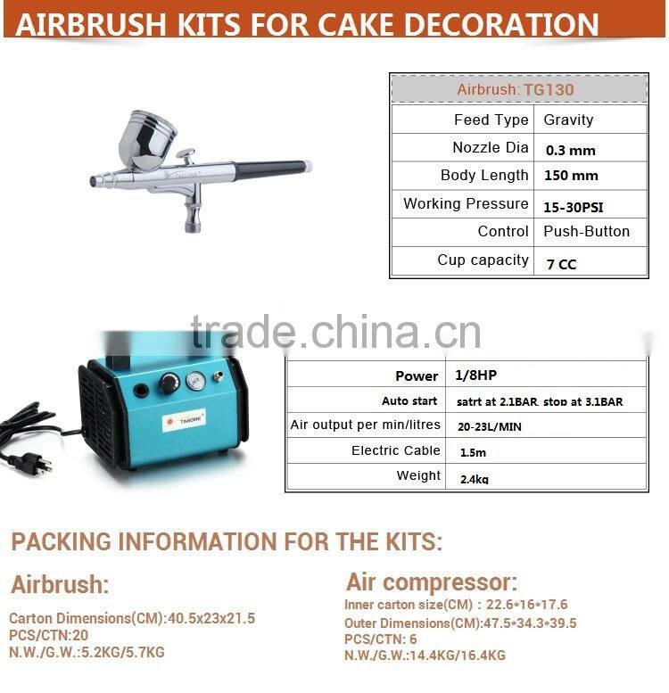 TG218K-01 makeup brushes and fundation spray compressor