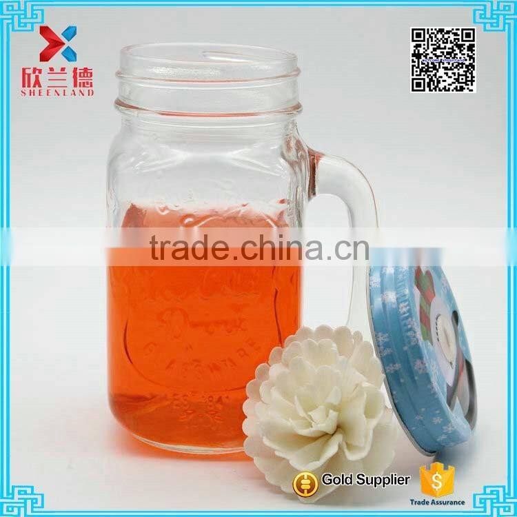 wholesale 450ml Eco-friendly Feature Food Use Glass Material Beverage Bottle