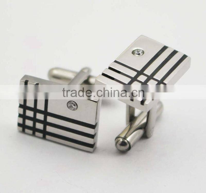 High Quality Rectangle Shape Crystal Cufflinks for Man