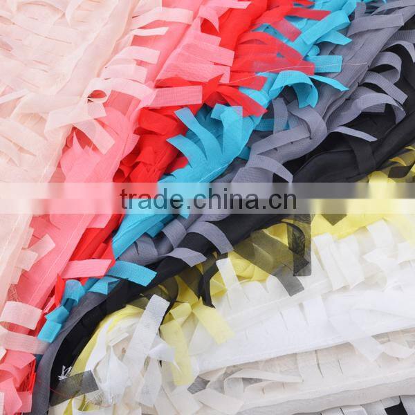 elegant shape chiffon fringe lace french silk chiffon fabric
