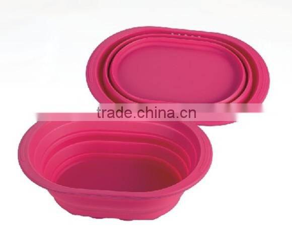 385x260x133mm easy to storage Kitchen flexible folding silicone bowl