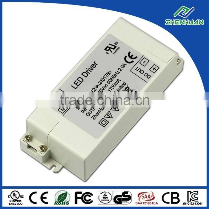 White case DC power transformer 24V 1750mA led tube driver 42W power supply for led light