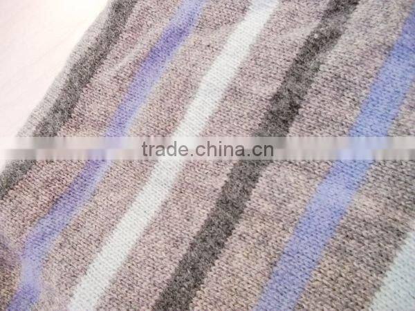 lambs wool stripe hat scarf gloves set