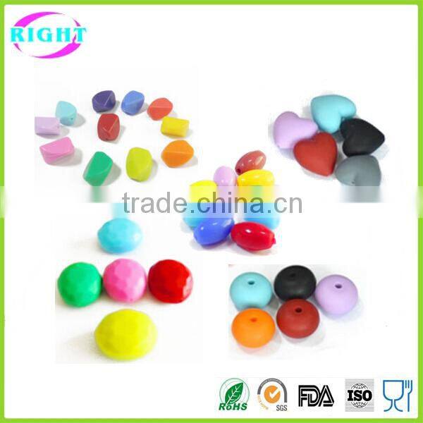 Colorful food grade silicone teething beads for necklace