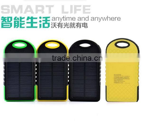 portable power bank solar panel 5000mah solar power bank,waterproof power bank