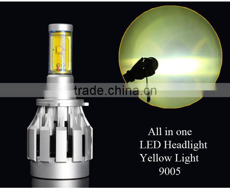 Car LED XM-L2 Headlight DC 12V 2000lm 9005 Headlight with Yellow Cover