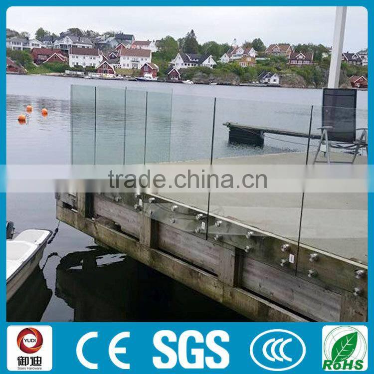 stainless steel exterior glass railing with standoff