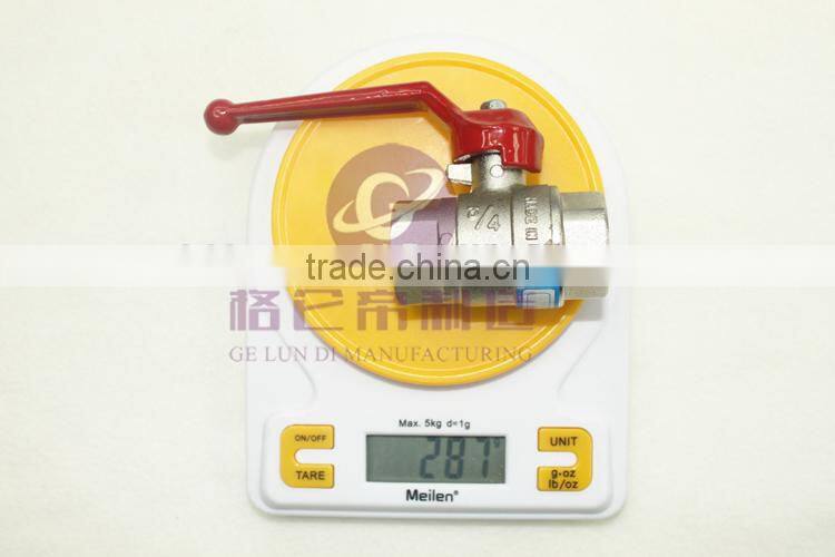 GLD 5PCS/LOT hot sale 1/4" Double male ball valve external thread ,brass ball valve ,copper valve ,