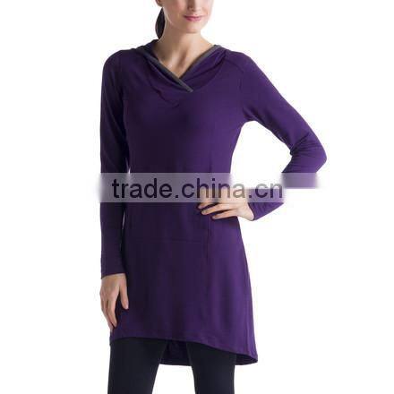 2015 cozy modal fat size hoodie dress mature women wearing
