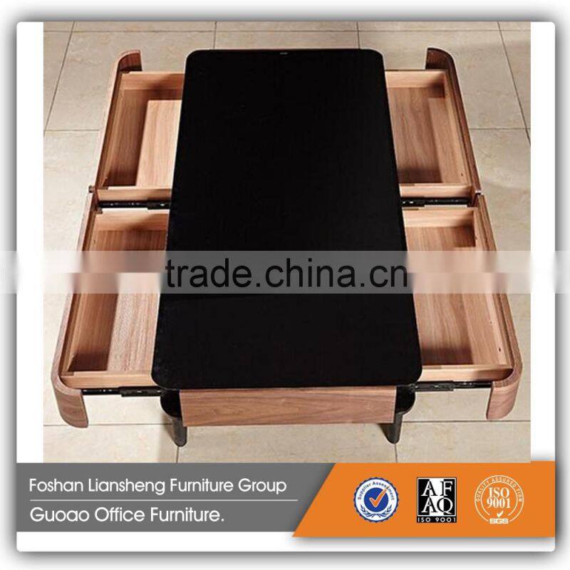 Cheap living room furniture nice design tea table with glass top GACT016