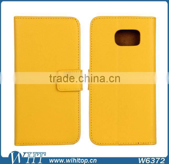 Genuine Leather Booklet Case for Samsung Galaxy S6 with Stand Card Holder