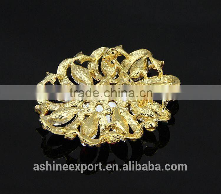 Hot sale noble Marquise bulk crystal sunflower rhinestone brooch/handmade rhinestone brooch