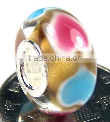 European jewelry 925 sterling silver Glass Beads Mixed Colors