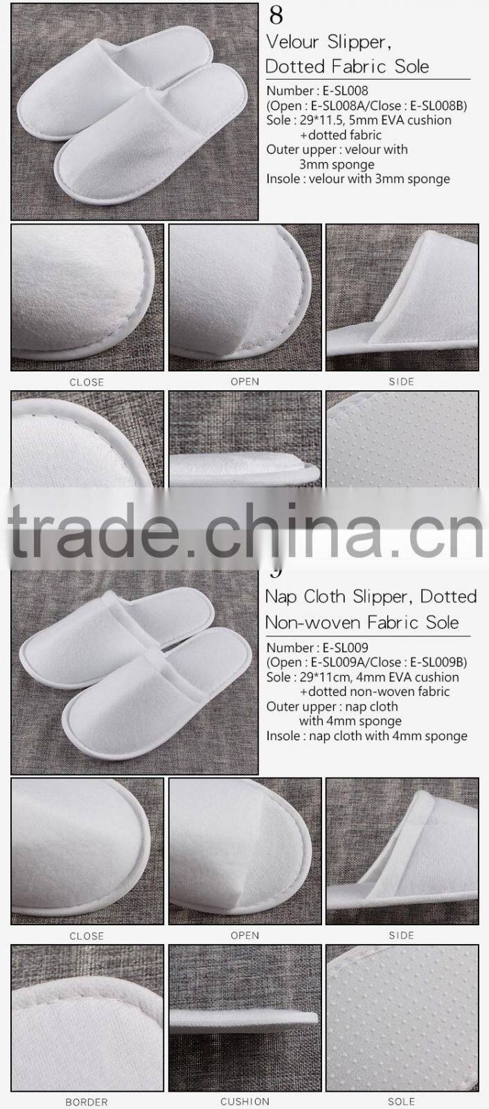 wholesale house guest slippers china terry towel slippers for traveling