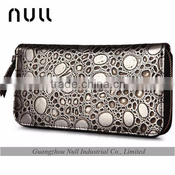 Luxury zippered laides clutches real leather import cell phone cute wallet
