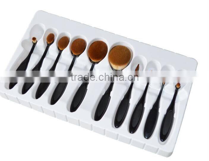 Hottest 9pcs toothbrush shape face founadtion brush set