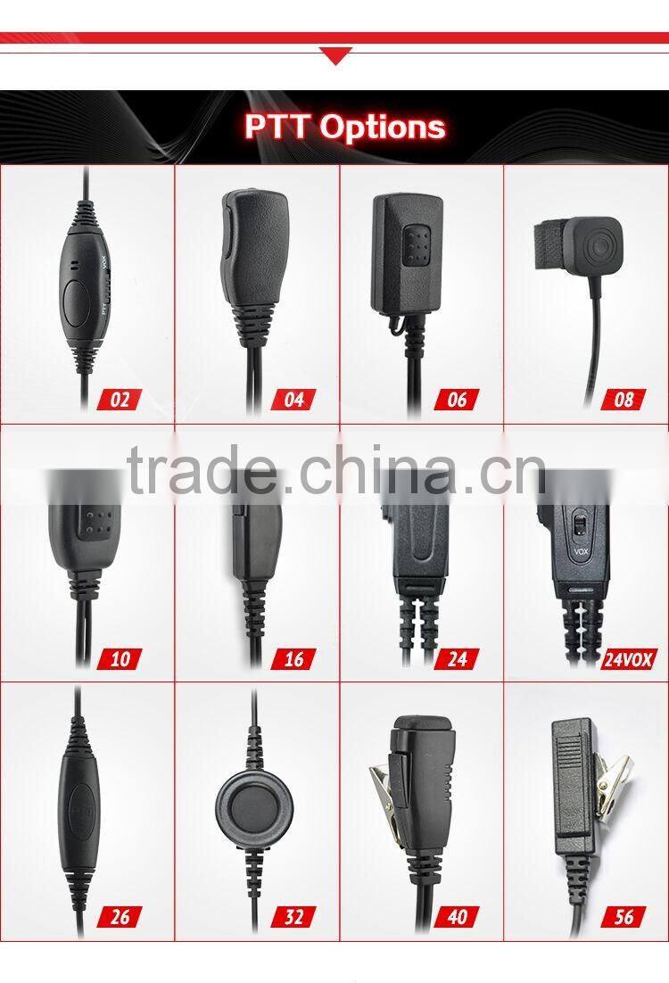 Earpiece Headset PTT Mic For Radio Kenwood Acoustic Tube Earphone