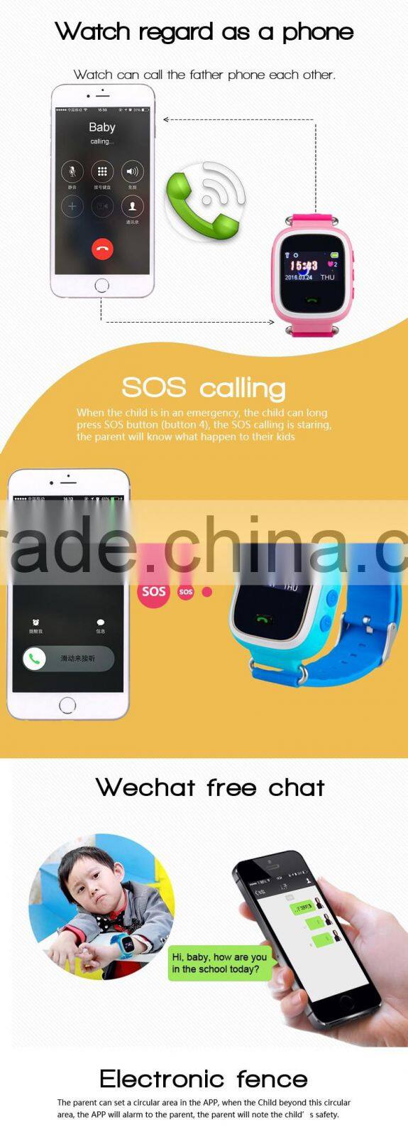 0.96 inch Color Display Smart Watch GPS For Kids