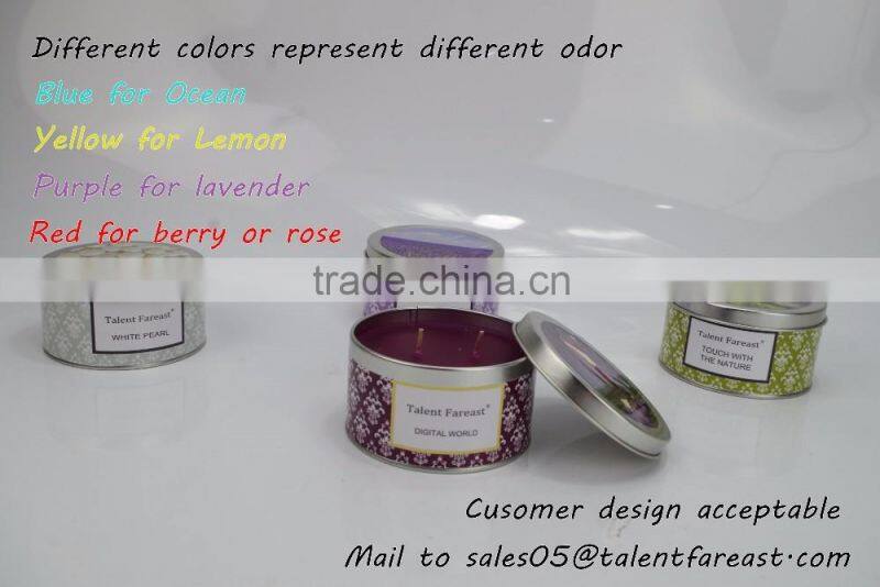 512 30 Hours Burning Time Scented Tin Candles With Two Wax Cores
