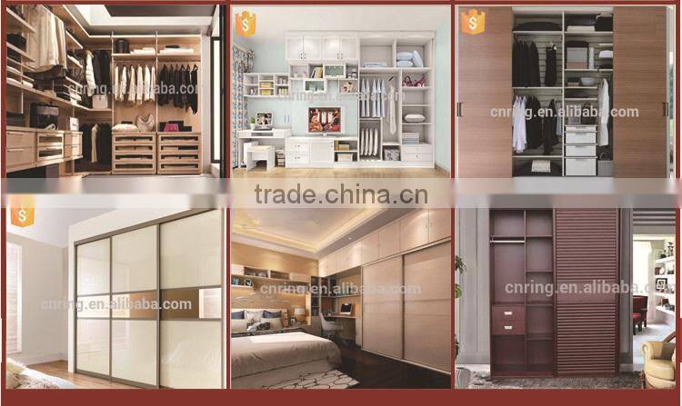 high-quality bedroom wooden clothes wardrobe with 3-4 white high gloss doors