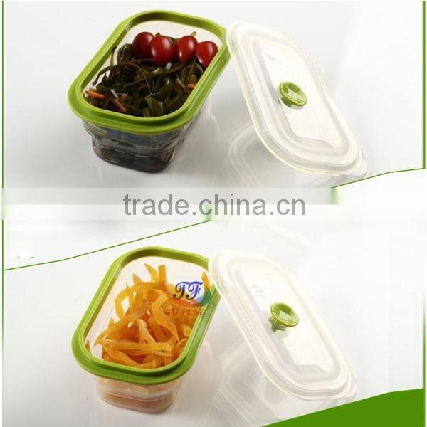 Silicone folding lunch box, Silicone bento lunch box, Collapsible silicone kids lunch box