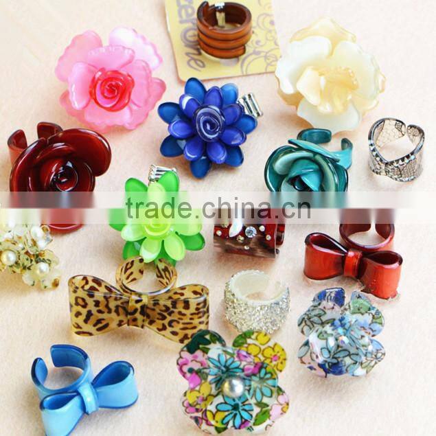 Colorful acrylic butterfly rings for women wholesale