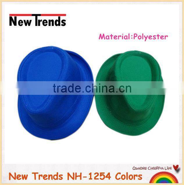 Green polyester fedora hat