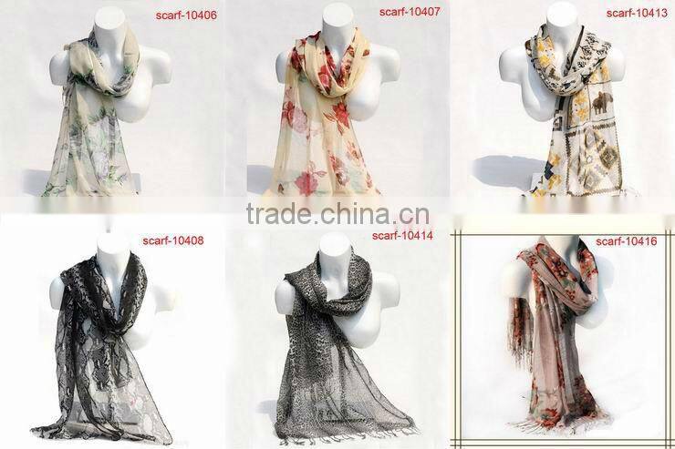 fashion 100% ployester square neck scarf