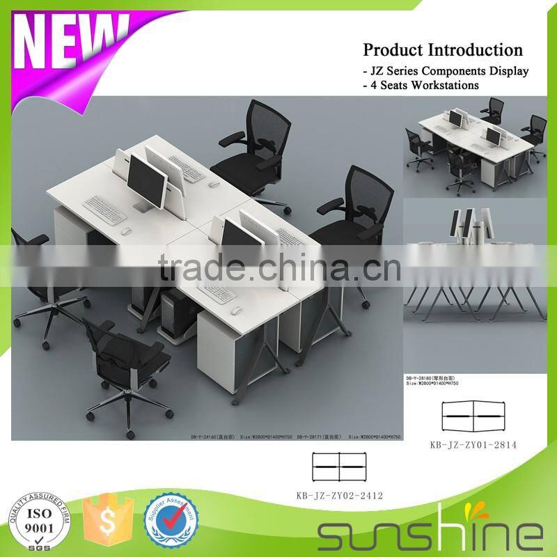Customized Drawing Design Office Furniture Workstations 4 People Office Desk Factory Price From China