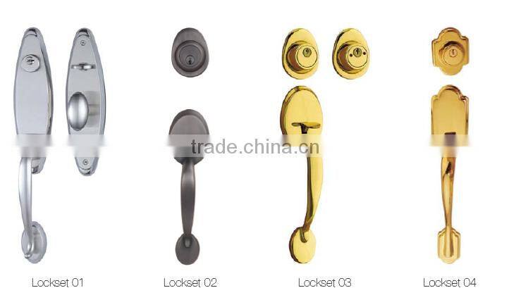 Solid Wood Entry Door Zinc Alloy Lever Lockset , Antique Door Handles