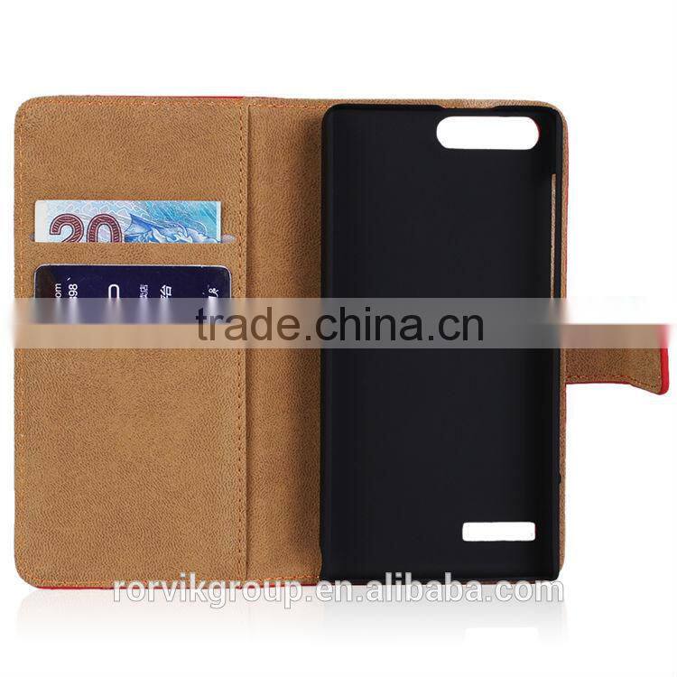 book style real cow leather mobile phone case for HUAWEI P7 mini