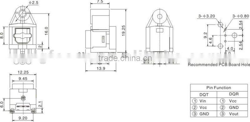 optical jack connector DQT(R)-019