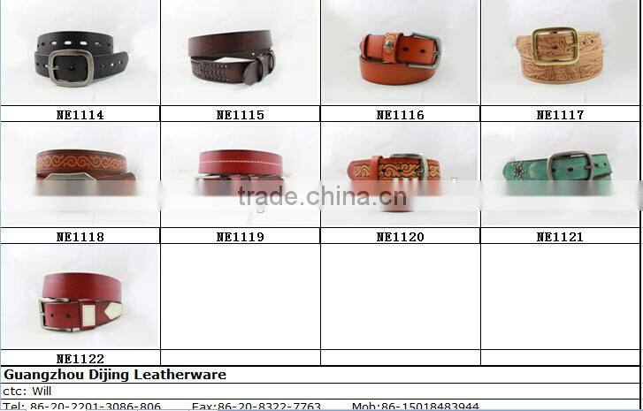 2015 New Design Western Rock N Roll Style Men's Beaded Geniune Leather Belt
