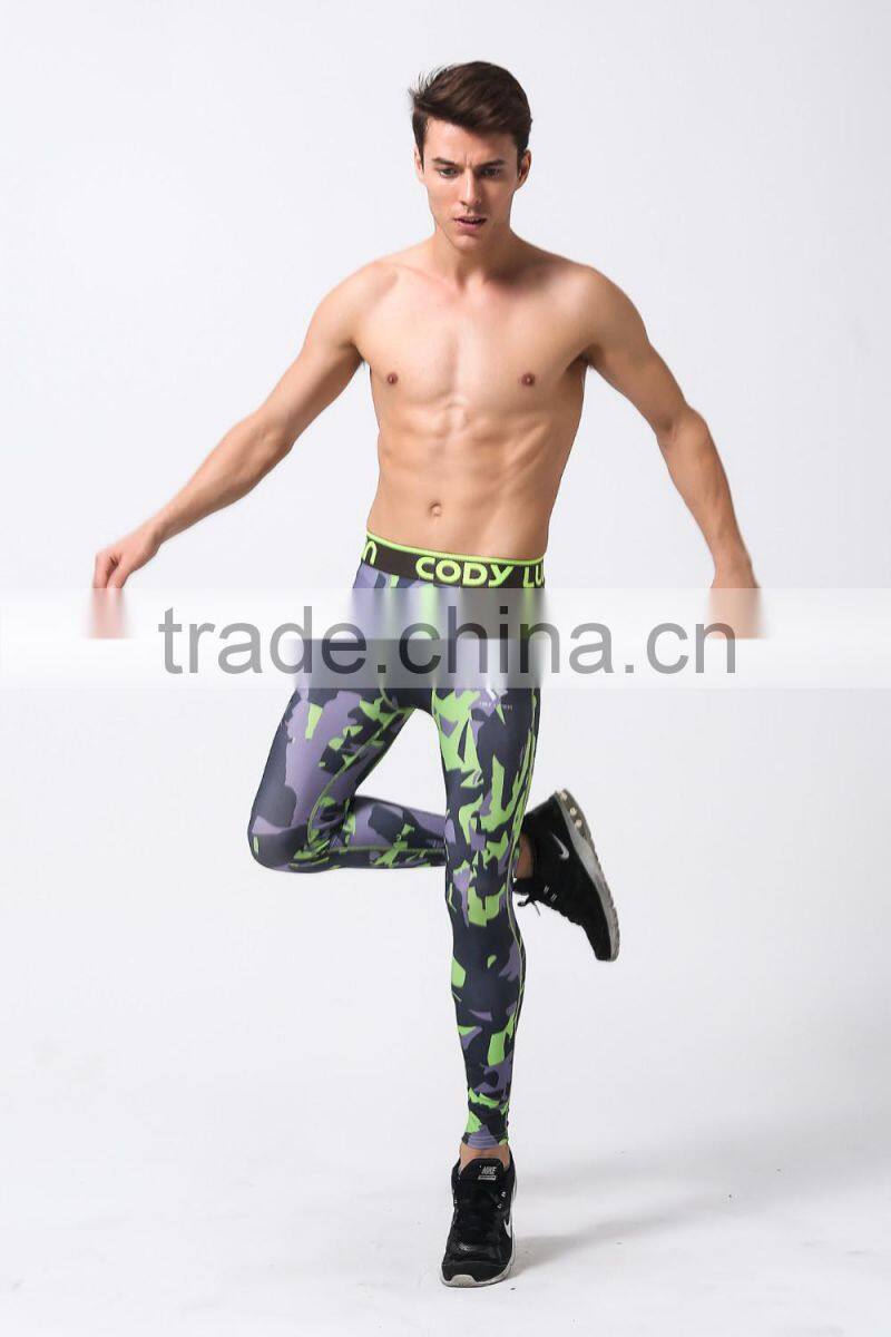 Camo Mens Compression Pants Leggings Jogging Running Base Layer Fitness Trousers Tights Sport Training Gym Wear
