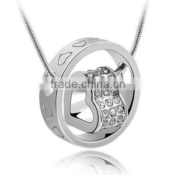 ring heart design small moq crystal pendant necklace