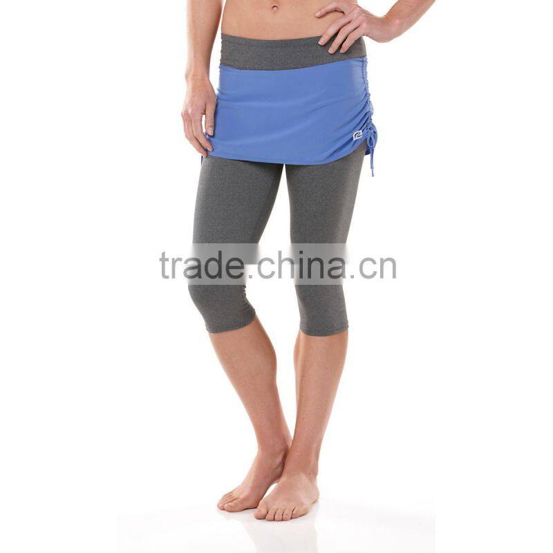 Manufacturer wholesale top quality women's nicest yoga capri with skirts