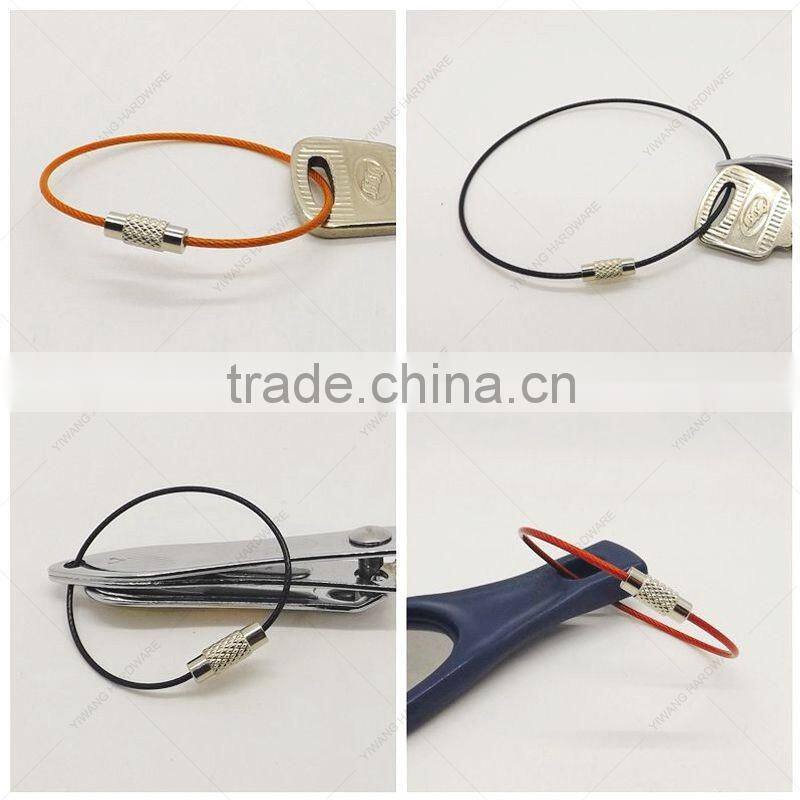 High Quality Deep Blue Stainless Steel Wire Keychain