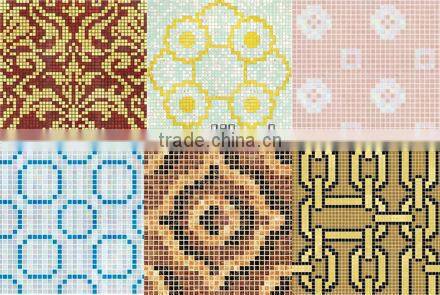 Geometric design glass mosaic wall tile pattern 20x20mm